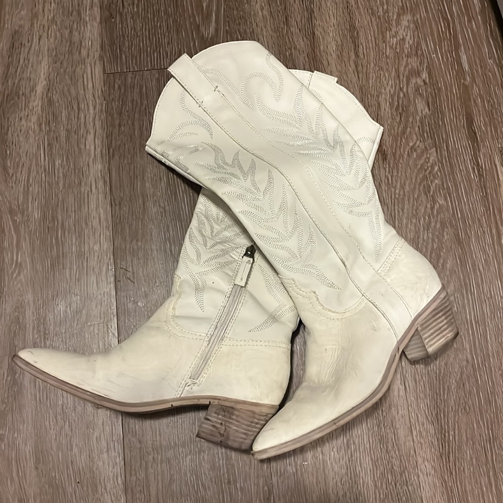 Dolce Vita White Cowboy Boots